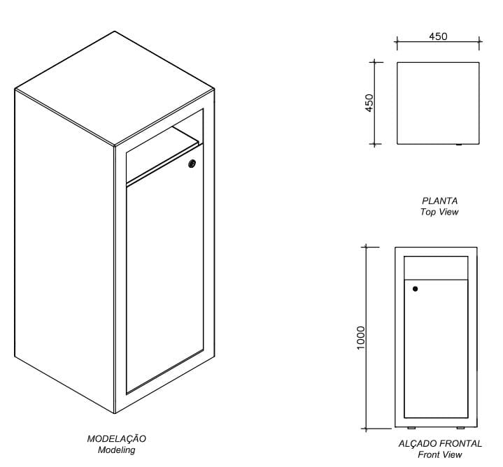 Наружная стальная стойка для мусора amop Mul ARCH-00010672