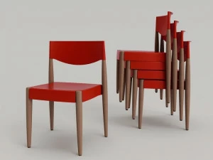 ALMA DESIGN Штабелируемый стул из дерева и полипропилена Virna