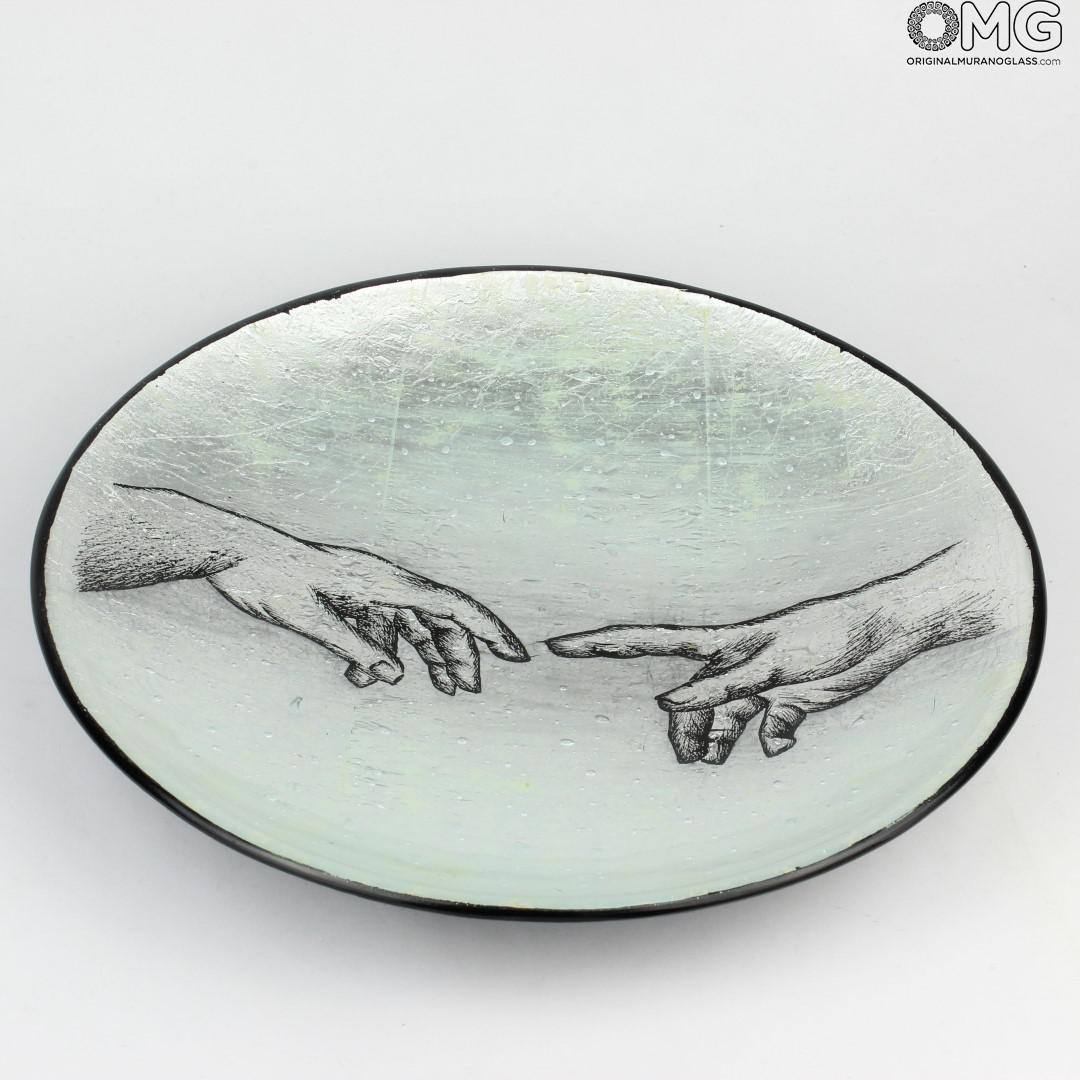 2207 ORIGINALMURANOGLASS Сотворение Адама, Микеланджело - муранское стекло 30 см  - Вид №1