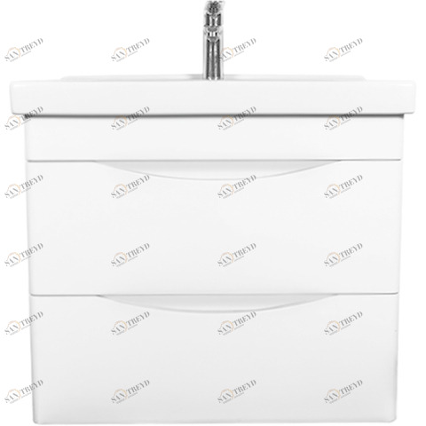 Тумба Sonic 65 см., цвет белый. 2 ящика. Закруглённые бока у фасадов. Хром ORANGE sun-id-1516942