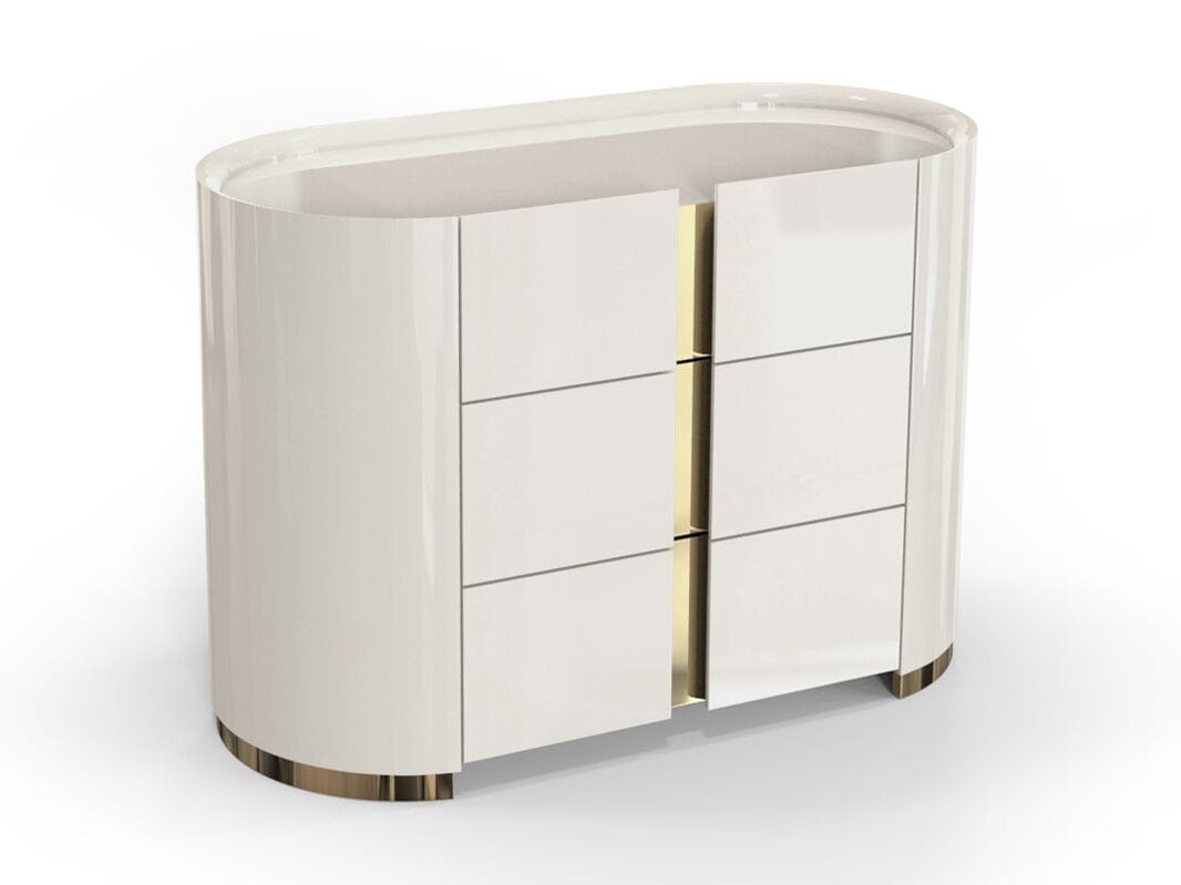 Деревянная овальная тумбочка с ящиками Bizzotto Italia Atmosphera ARCH-00147902 - Вид №3