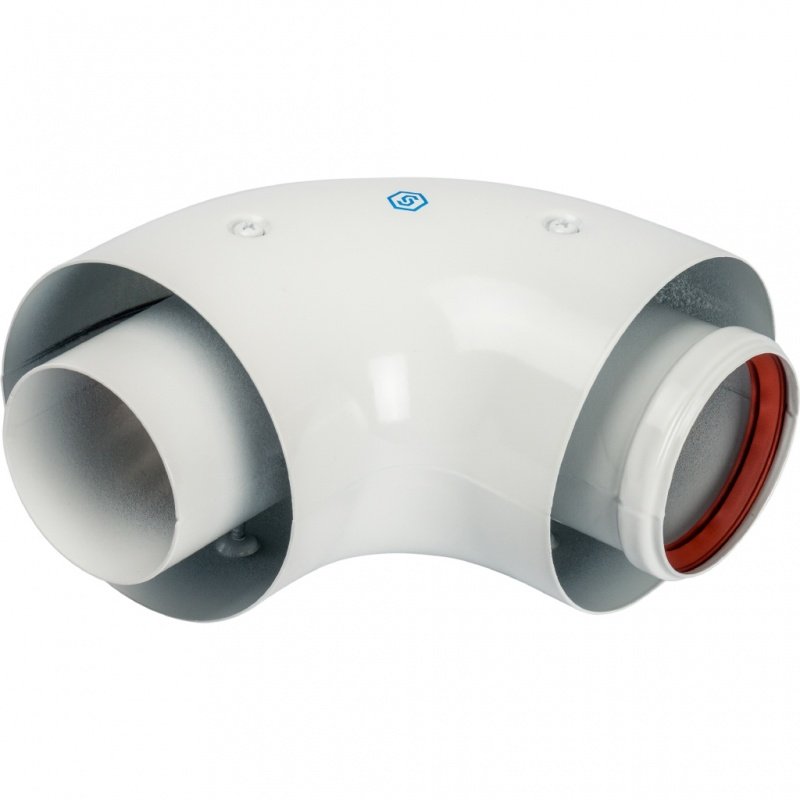 Угол дымохода STOUT 60/100 90 градусов с хомутом SCA6010000090 - Вид №2