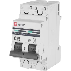 Автоматический выключатель EKF ВА47-63 2P C25 A 4.5 кА