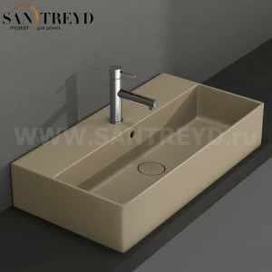 IN072PA Подвесная раковина настенная прямоугольная Ceramica Globo T-EDGE бежевая