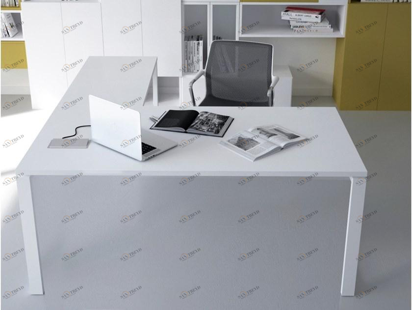 Elitable Стол угловой из лакированной древесины Eco sun-id-1350591