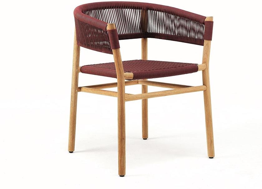 Ethimo Штабелируемый садовый стул из веревки и тика Kilt Kist00cs0 - Вид №3