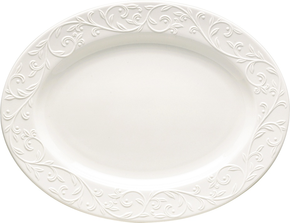 10525086 Lenox Блюдо овальное Lenox "Чистый опал, рельеф" 40,5см Фарфор 