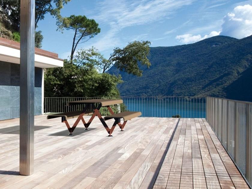 Metalco Стол для общественных мест со встроенными скамейками Stile molecular concrete sun-id-1415287 - Вид №2