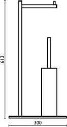 QU633 Стойка напольная с бумагодержателем и ёршиком, h 61 см. bagno&associati Complementi Bagno & Associati - Вид №1