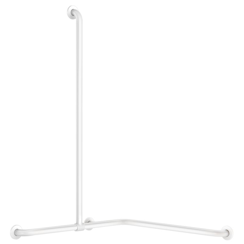 35481W Угловая ручка для душа Basic со скользящей вертикальной частью, белая DELABIE 