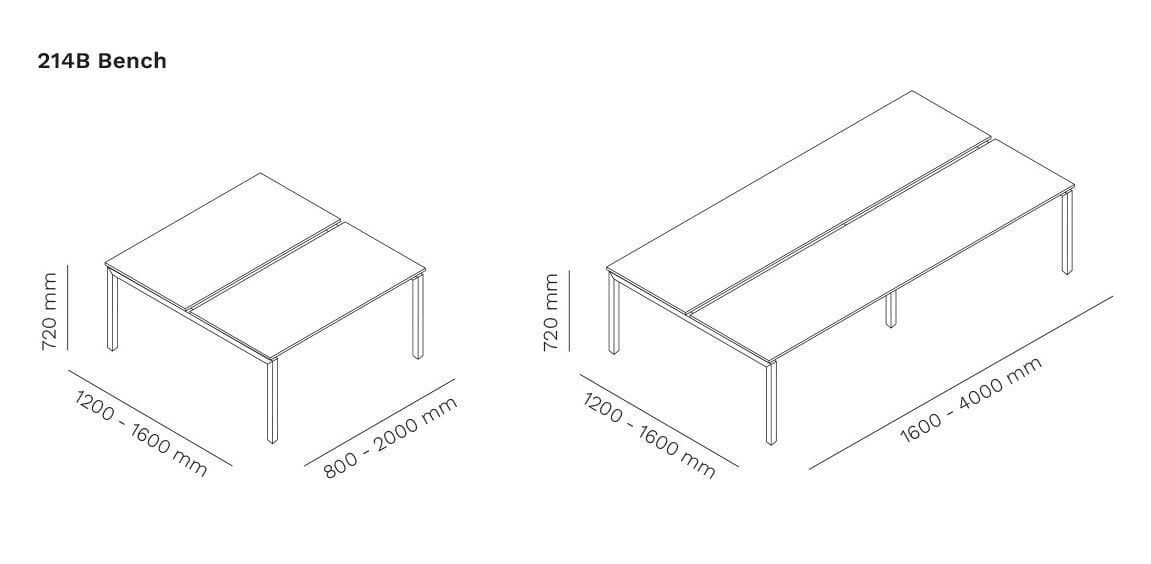 Ламинированный стол с перегородками Mara FIFTY 50 BENCH ARCH-00111801 - Вид №6
