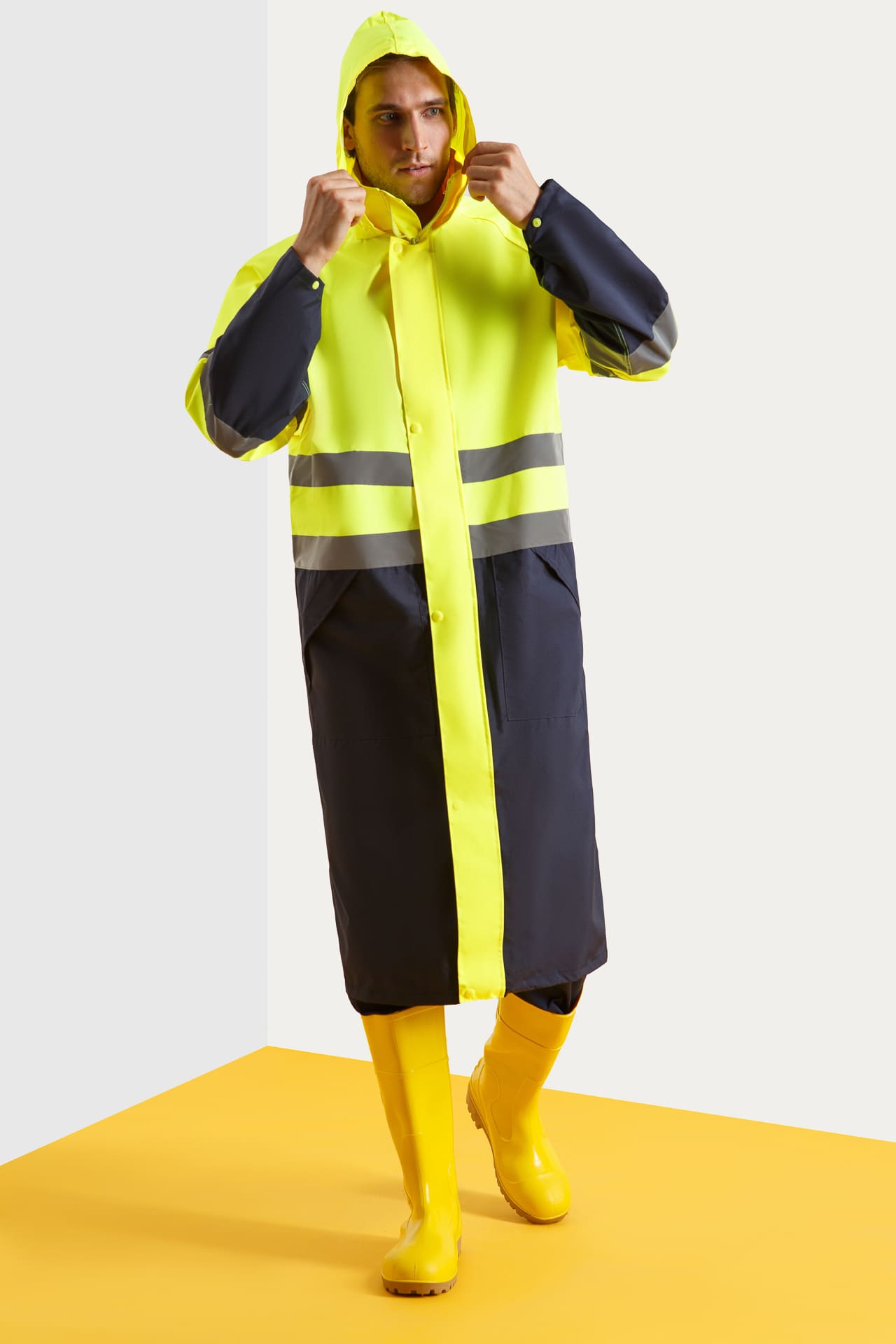 5040615 Плащ Альбатрос + УЦЕНКА лимонный темно-синий  Непромокаемая спецодежда  размер XXXL  - Вид №4