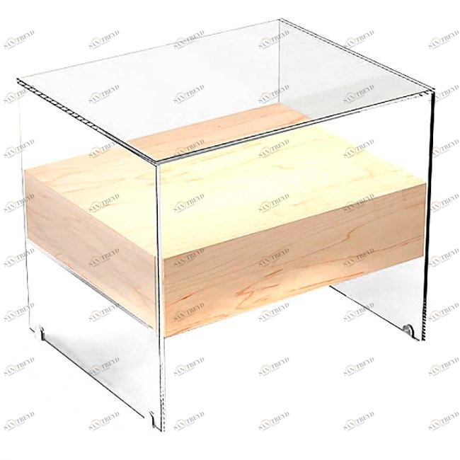 Тумбочка прикроватная стеклянная "Со-1" GRAUM  304064 Бежевый;прозрачный 