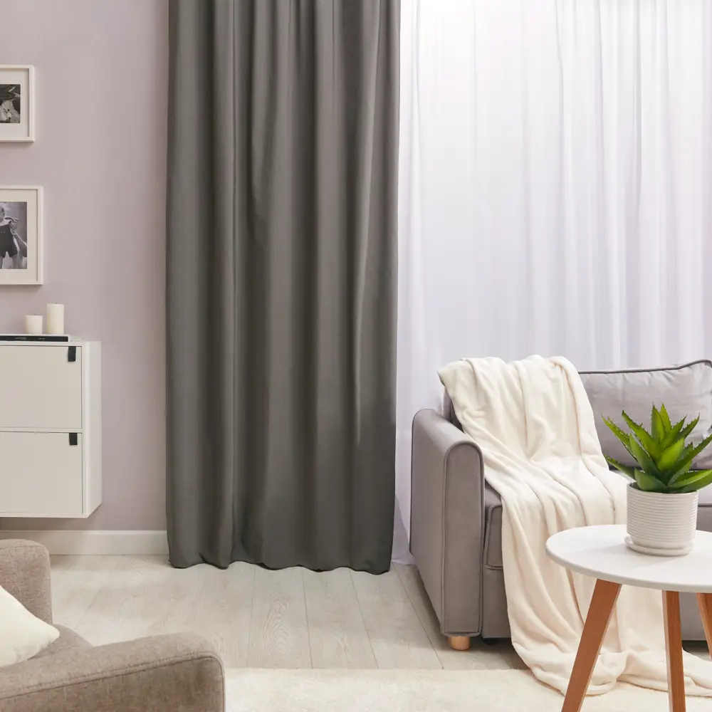 Штора Inspire Pharell с подвесной лентой 140x280 см темно-серый 85179735