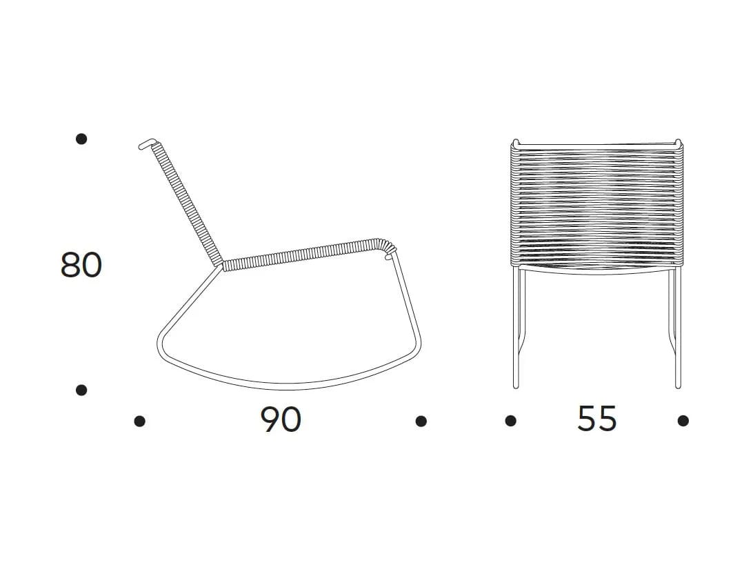 Плетеное алюминиевое садовое кресло-качалка Nodo Italia Beach House ARCH-00068244 - Вид №13