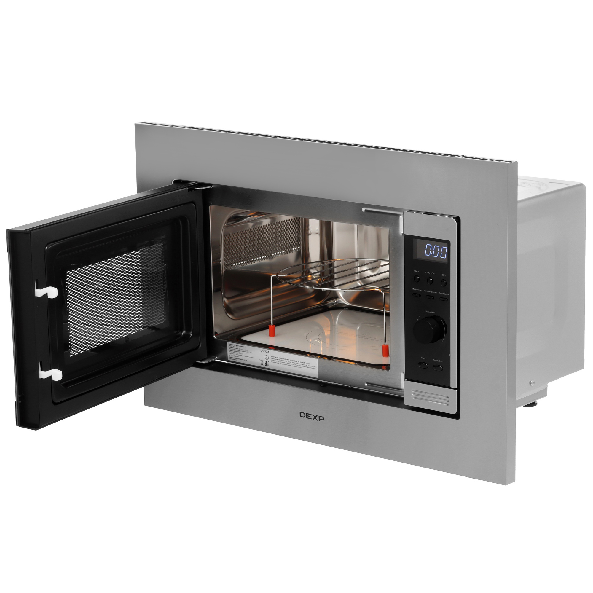 9141212 Встраиваемая микроволновая печь DEXP BM20-F02I серебристый STDN-0087708 - Вид №4