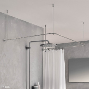 DSU850-850F Карниз для душевой занавески U-образный для крепления к потолку, 85 x 85 x 85 см PHOS