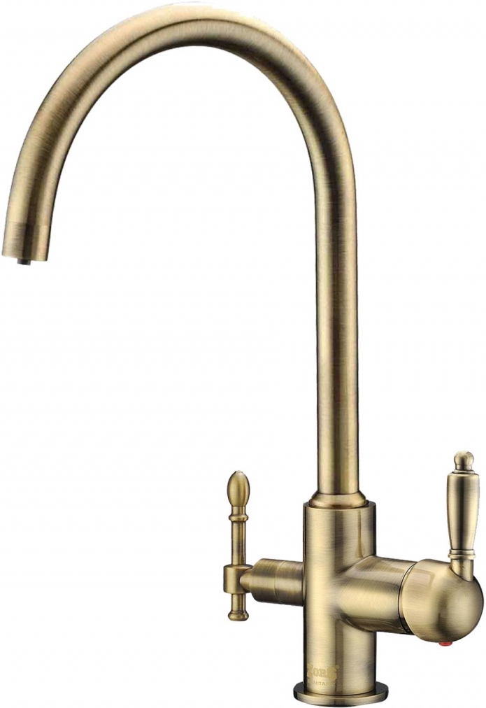 Смеситель ZorG Sanitary ZR 317 YF-33 BR для кухонной мойки, бронза