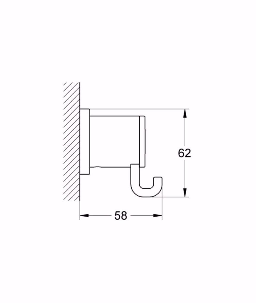 Крючок для халата GROHE Allure, хром (40284000) - Вид №1