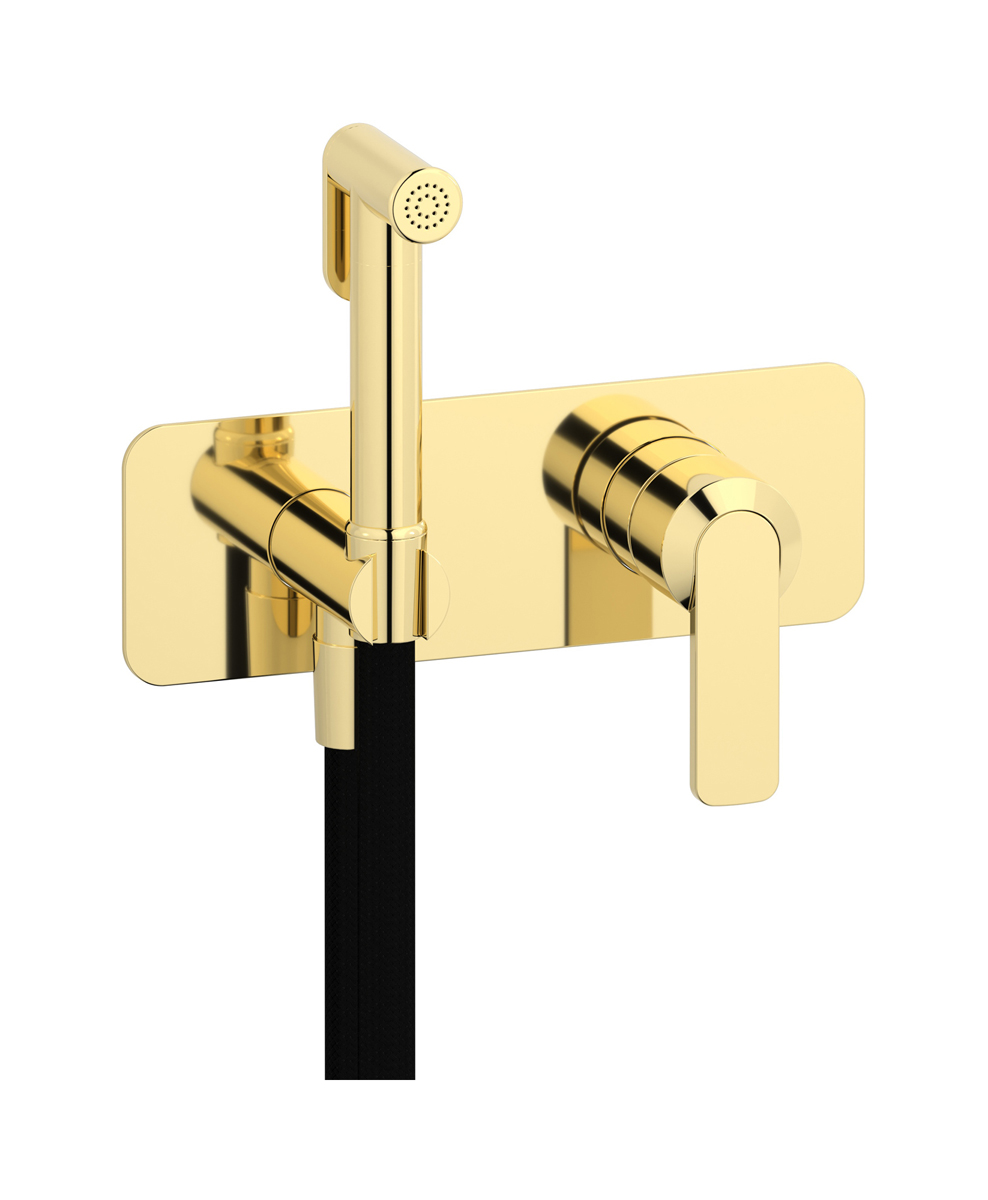 Внешние части гигенического душа со смесителем. WE ARE IB c6706ii Pale Gold C-67