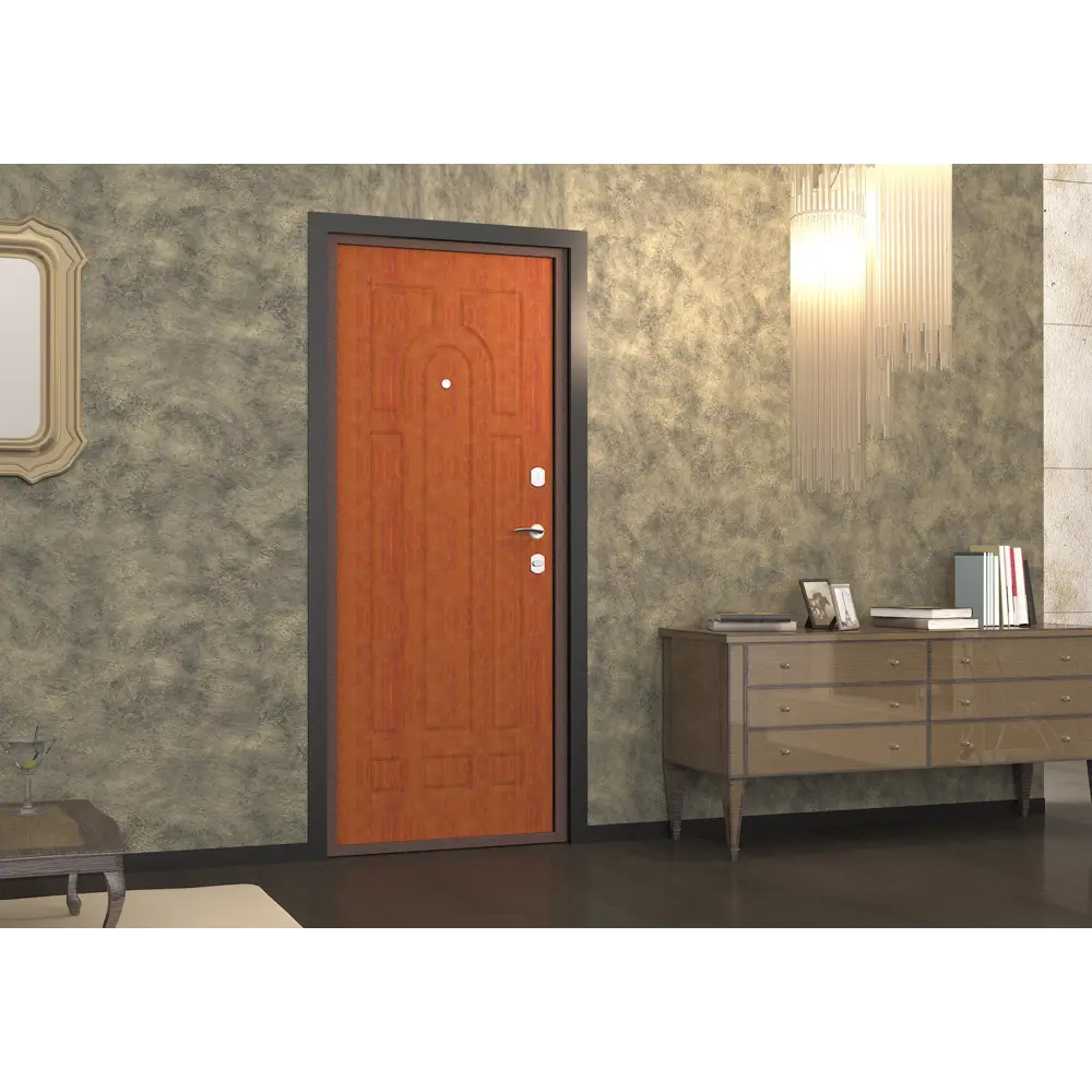 Дверь входная металлическая Оптим 98x205 см правая итальянский орех DOORHAN STLM-2068068 - Вид №4
