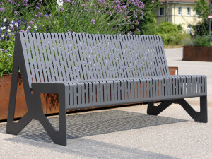 Скамья из нержавеющей стали со спинкой