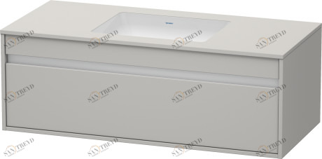 KT689600707 Тумбочка подвесная для встраиваемого снизу умывальника f-bonded Ketho #KT6896 1200 x 550 мм Бетонно-серый матовый декор Duravit