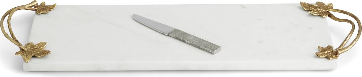 10650274 Michael Aram Доска для сыра с ножом Michael Aram "Плющ и дуб" 43см Сталь нержавеющая 