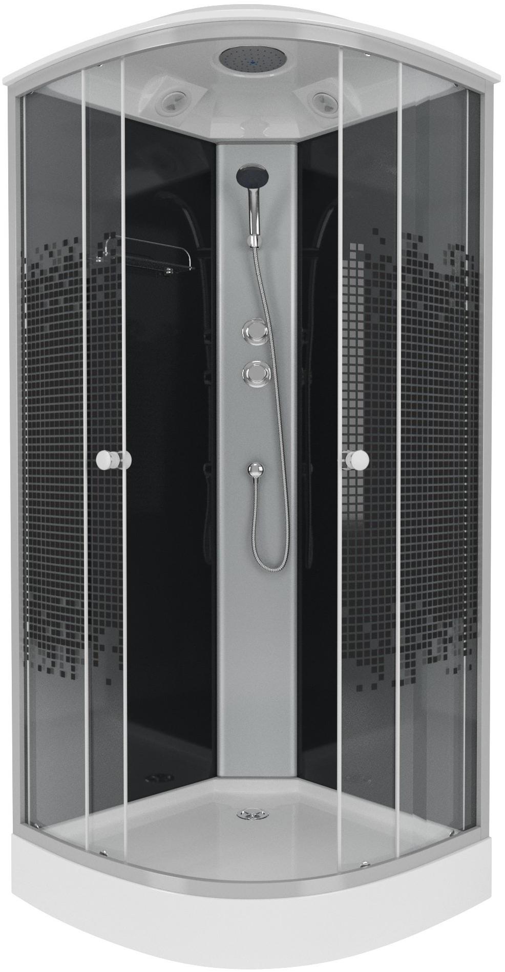 Душевая кабина NG- 4501-08BLACK (900х900х2150) низкий поддон(13см) стекло МОЗАИКА Niagara ECO - Вид №1