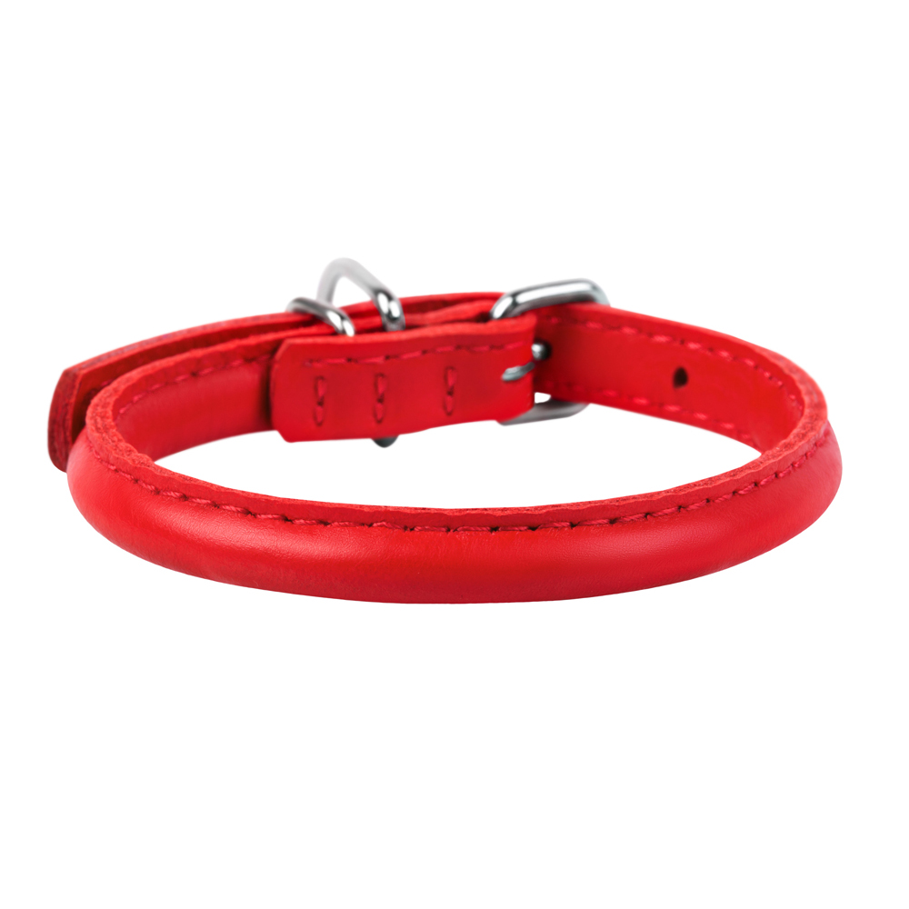 ПР0047208 Ошейник для собак Glamour круглый для длинношерстных собак 8мм, 25-33см красный COLLAR 