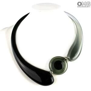 4418 ORIGINALMURANOGLASS Колье Дениз Чёрное - муранское стекло OMG 21 см