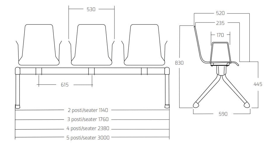Сидение на стальном стержне с подлокотниками Leyform Zerosedici ARCH-00027545 - Вид №6