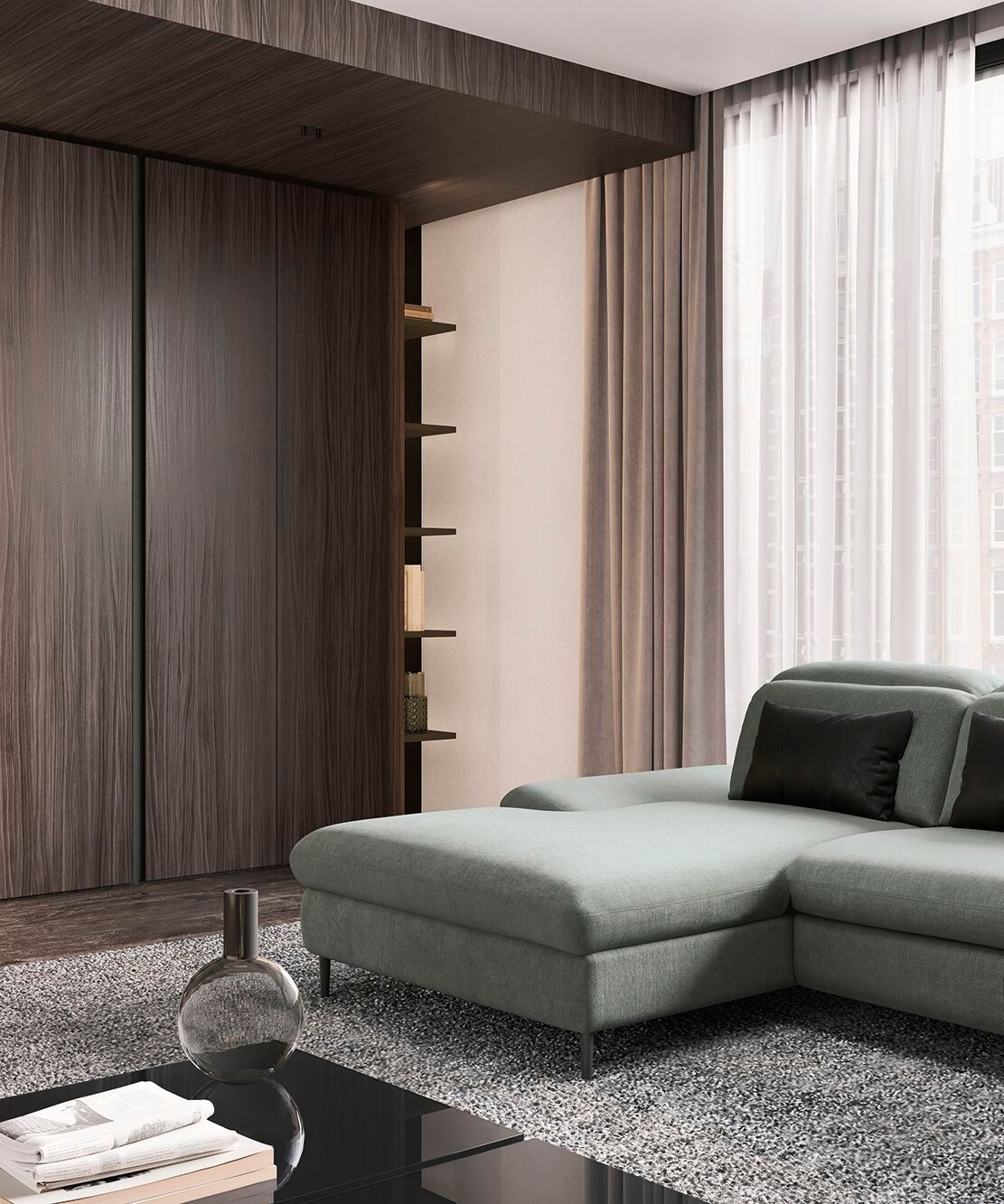 Модульный тканевый диван с отсеком для хранения Febal Casa Must ARCH-00047729 - Вид №1