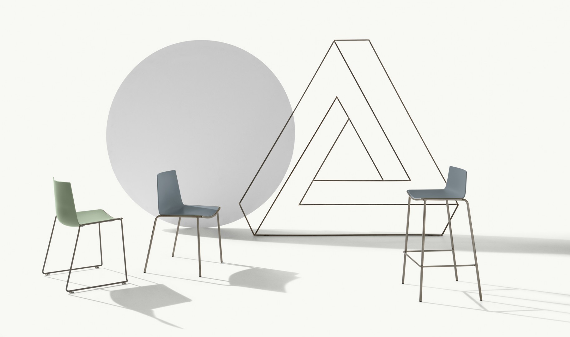 Cuba 623 Барный стул со стальным каркасом, 4 ножки. Полипропиленовая оболочка. Et al. Cuba - Вид №4