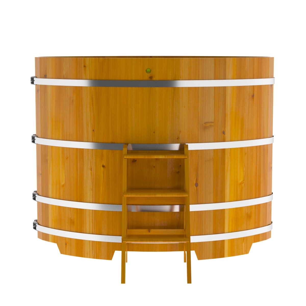 2292 Купель овальная из лиственницы Рустик 1,08х1,75х1,4 натуральная Alyarus  - Вид №4