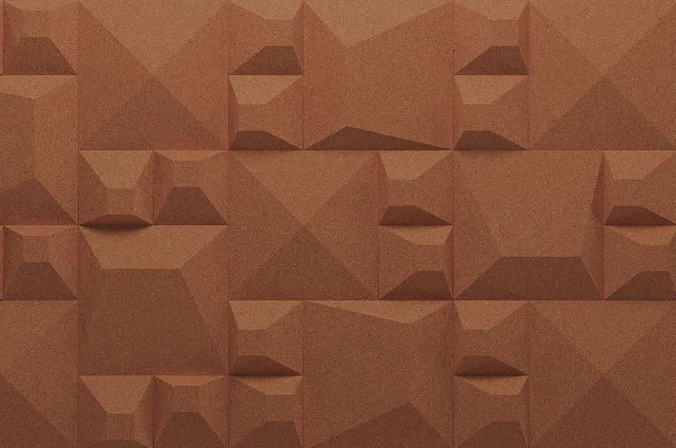 313 311 616 Пробковая 3D-плитка для стен Porto Terracotta GRANORTE 3DForms