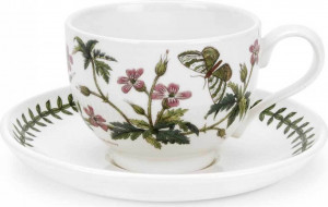 10568608 Portmeirion Чашка чайная с блюдцем Portmeirion Ботанический сад.Герань 280мл, фарфор Фарфор