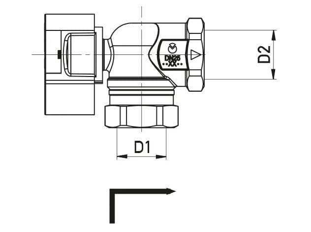Запорный клапан с гнездом давления и предохранительной ручкой версия 90 ° спереди TECO G2 Punto Orange® ARCH-00114326 - Вид №4