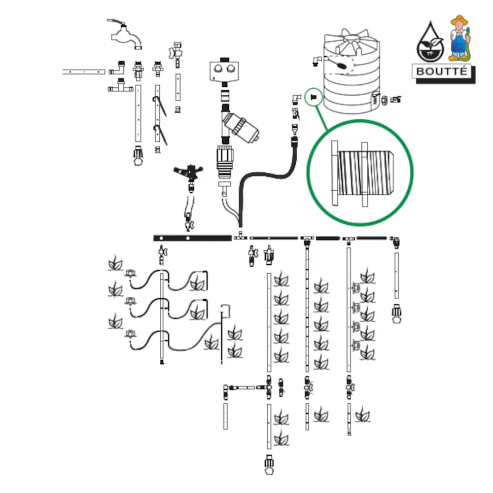 Штуцер Santreyd для подключения к пластиковой бочке с резьбой 1/2" 87271019 STLM-0959965 - Вид №2