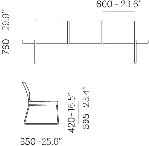 Pedrali Модульное сиденье Plural P02003/4/6/9 - Вид №9