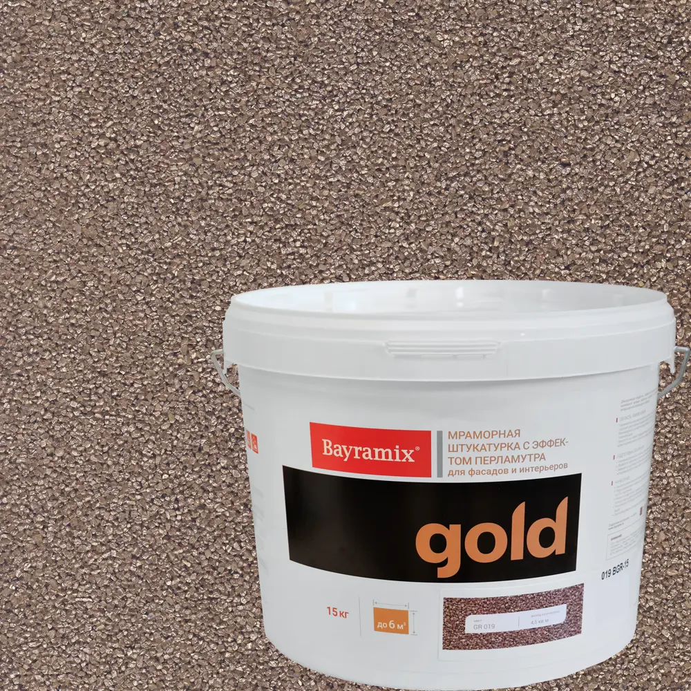Штукатурка декоративная мраморная Bayramix Gold Mineral GR 019 15 кг цвет коричневый перламутр 82879058 STLM-2118791