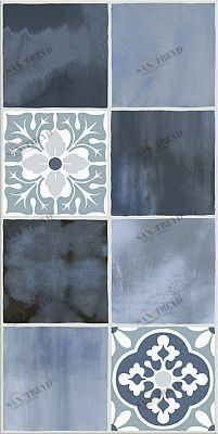 Плитка Glam Indigo Ornament 2 31,5х63 Azori sun-id-330529