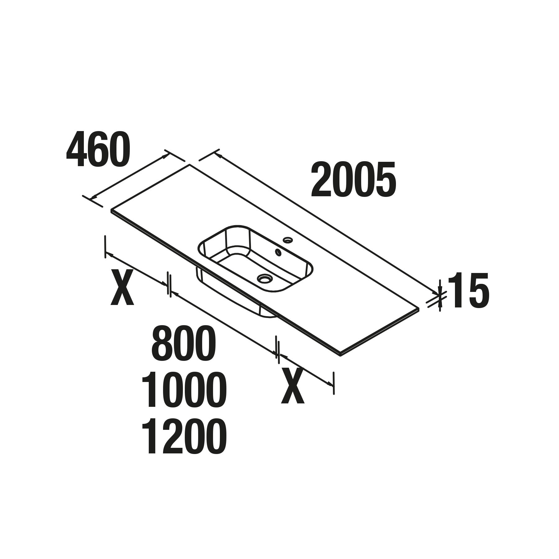 24332 SALGAR Раковина SOFIA 2005 MINERALMARMO 2005 x 15 x 460 мм - Вид №1