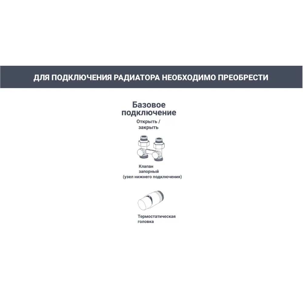 Радиатор трубчатый Irsap Tesi RR218000401A426N01 1735/65 6 секций нижнее подключение сталь белый STLM-2113724 - Вид №5
