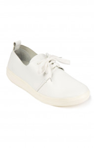 5047806 Полуботинки кроссовые арт ШК 09213 3 из натуральной кожи на шнурках белые  Летняя обувь  размер 38