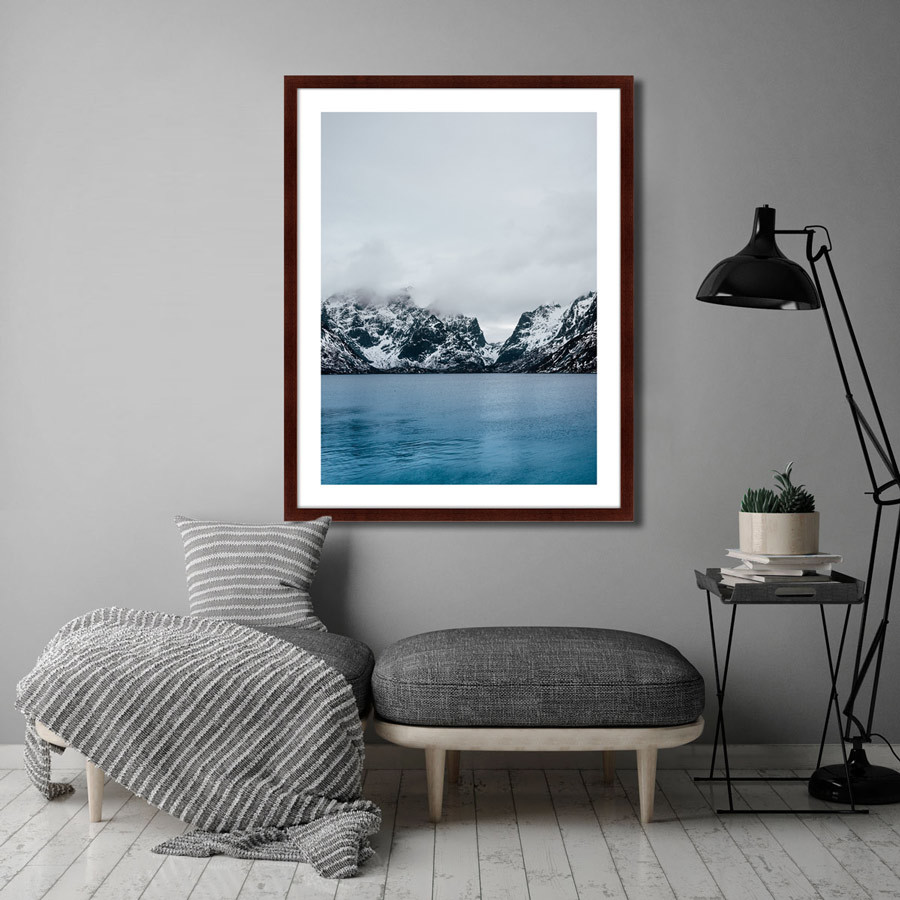 Арт-фотография в деревянной раме 78,5х100 см Norway rocks КАРТИНЫ В КВАРТИРУ  264834 Белый;голубой;разноцветный  - Вид №2