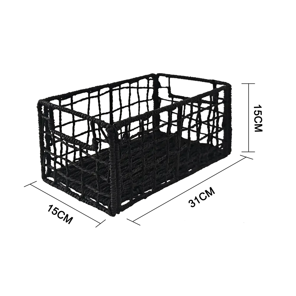 KONSENSA Органайзер из ротанга черный 31×14×14 см 89387983 STLM-1572567