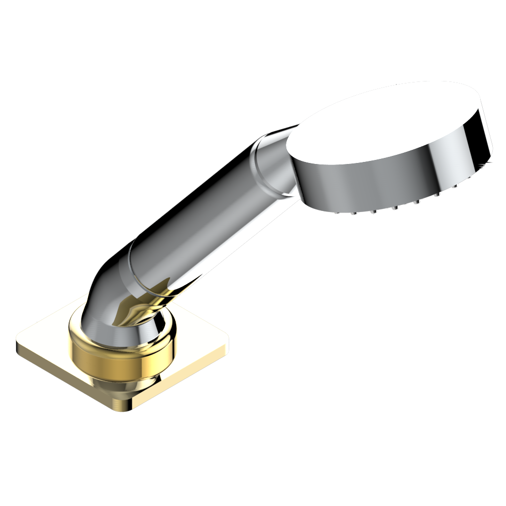 A6B-60A Душ ручной устанавливаемый на борту со шлангом и угловым переходником Thg-paris Profil с рукоятками Хром/золото A6B 60A CAT.A