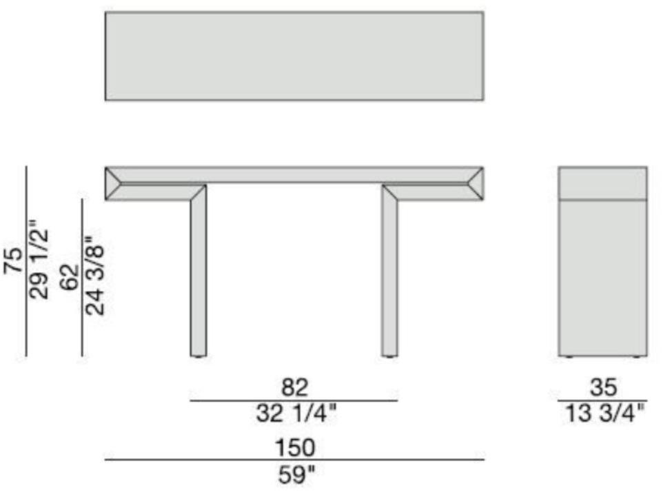 Porada Прямоугольная консоль из дуба Iron sun-id-1504407 - Вид №2