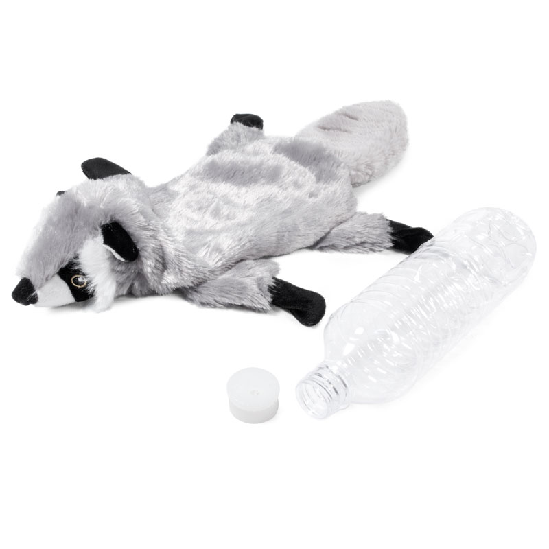 ПР0058994 Игрушка для собак Catch & Fetch Шкурка енота с бутылкой-пищалкой 51см GIGWI 